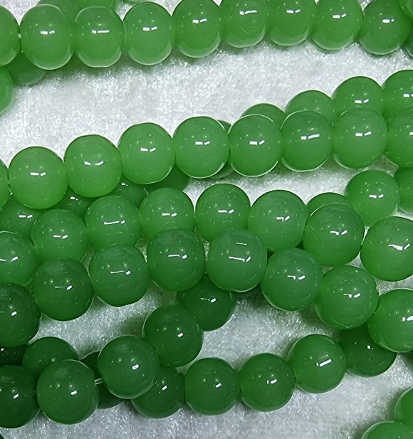 10MM GLASS BEADS - MEDIUM GREEN