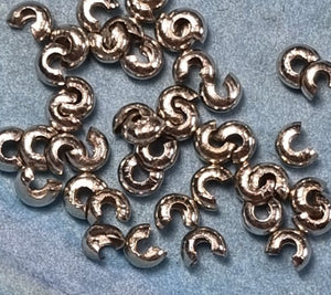 CRIMP BEAD COVERS -  - 3MM BRASS - PLATINUM