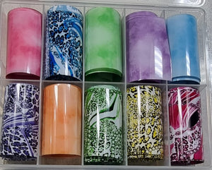 NAIL ART TRANSFER SHEETS- VARIED PATTERN - 1 BOX - 10 SHEETS