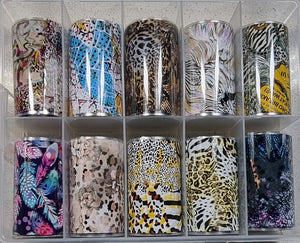 NAIL ART TRANSFER SHEETS- VARIED PATTERN - 1 BOX - 10 SHEETS