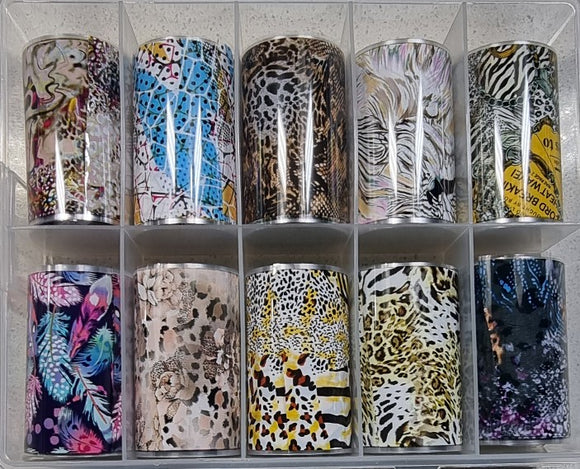 NAIL ART TRANSFER SHEETS- VARIED PATTERN - 1 BOX - 10 SHEETS
