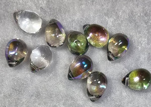13.5 X 9.5MM GLASS TEARDROP - ELECTROPLATED - VITRAIL AB