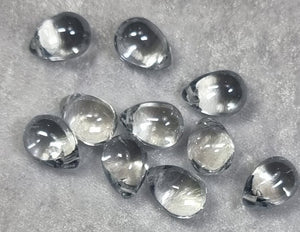 13.5 X 9.5MM GLASS TEARDROP - ELECTROPLATED - PALE SLATE BLUE AB