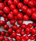 12MM SYNTHETIC TURQUOISE BEADS - RED