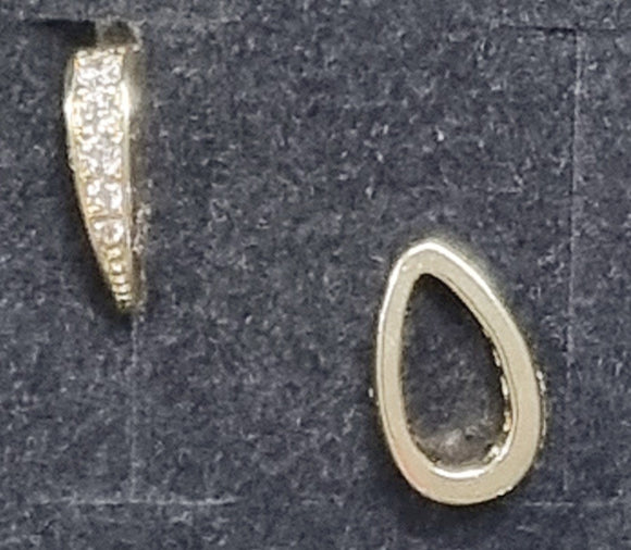 BAIL HANGER 18K GOLD PLATED - PAVE WITH CUBIC ZIRZONIAS