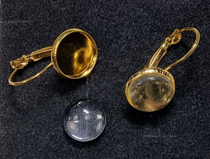 EARRING FINDINGS - LEAVERBACK - BRASS - GOLDEN - OVAL - 12X2MM