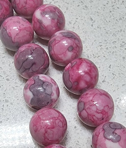 10MM SYNTHETIC OCEAN WHITE JADE - DUSKY PINK/GRAY/WHITE MOTTLE