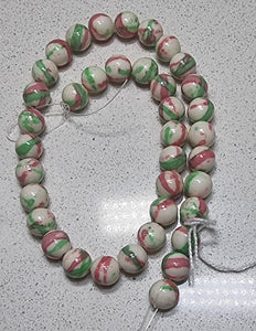 10MM SYNTHETIC OCEAN WHITE JADE - DUSKY PINK/GREEN/WHITE MOTTLE
