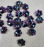 SNOWFLAKES - 14X12.5X7.6MM FACETED K9 GLASS CRYSTAL - LIGHT AMETHYST