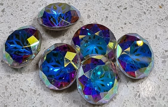 RIVOLI -10x6MM K9 GLASS RHINESTONE - FLOWER PATTERN - OPAL