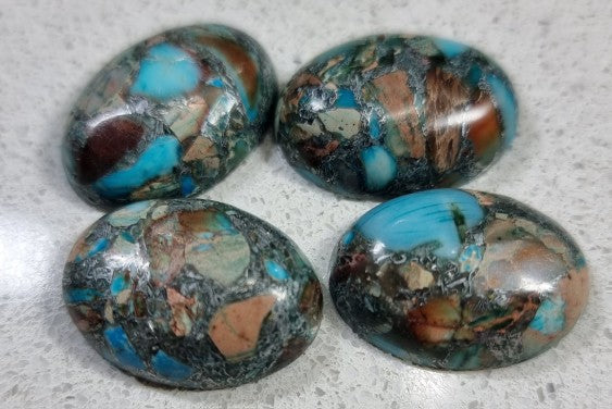 CABOCHONS 25 X 18 x 4.5MM REGALITE/IMPERIAL JASPER/SEA SEDIMENTS