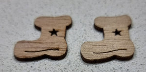XMAS CHARM - WOODEN SANTA BOOT