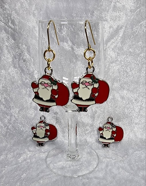 XMAS CHARM - ENAMEL SANTA