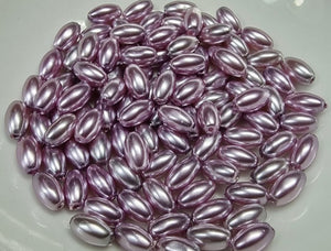 6.5 - 7MM X4MM GLASS RICE PEARLS - LILAC