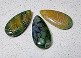 CABOCHON/PENDANT 30 X 15 X 5-7MM TEARDROP NATURAL DRAGON VEIN