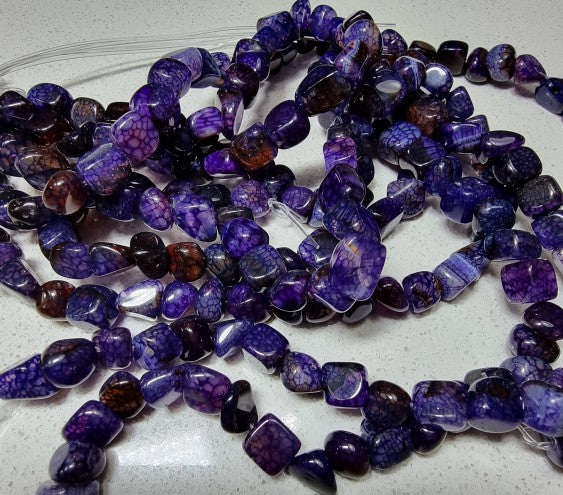 7-9 X 6-9MM DRAGON VEIN AGATE BEADS