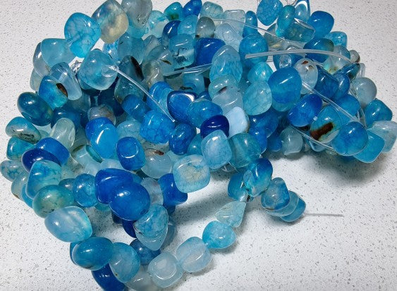 7-9 X 6-9MM DRAGON VEIN AGATE BEADS