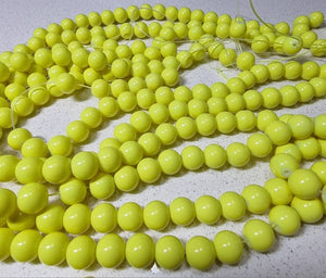10MM GLASS BEADS - BRIGHT YELLOW