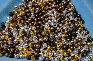 MIXED METAL - 3MM BRASS BEAD SPACER BEADS