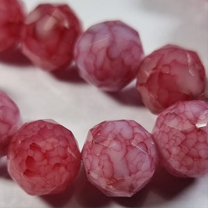 12MM GLASS BEADS - PER STRAND - DUSKY PINK