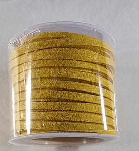 CORD - FAUX SUEDE  - 3 X 1.5MM -MUSTARD ORANGE COLOUR