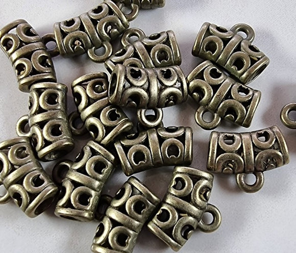 BAIL HANGER - ANTIQUE BRONZE - BARREL 10 X 12MM