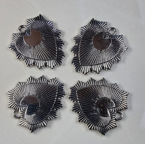 CHARMS - HEARTS -21X29MM ANTIQUE SILVER COLOUR