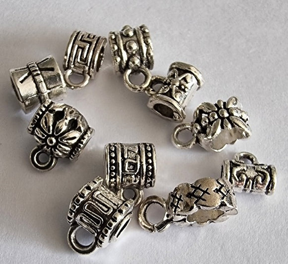 BAIL HANGER - ANTIQUE SILVER - 4-8MM X 8-12MM