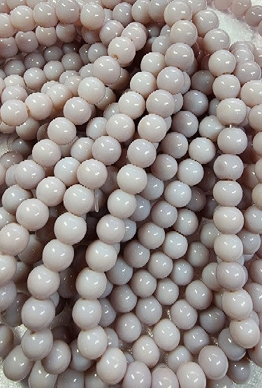 8MM GLASS BEADS - OPAQUE PALE LILAC