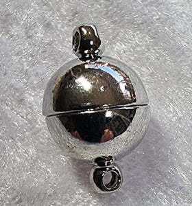 CLASPS - MAGNETIC - BRASS - PLATINUM ROUND CLASP