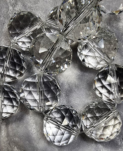 19.5MM ROUND - FACETED GLASS - CLEAR