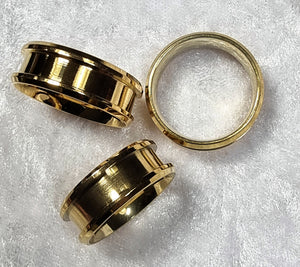 RING BLANK FOR INLAY - 201 STAINLESS STEEL - SINGLE CHANNEL - GOLDEN
