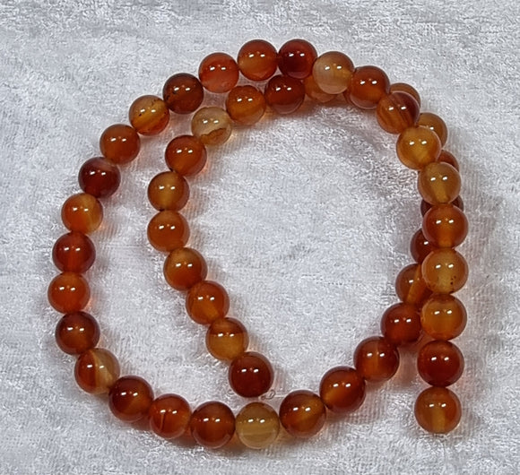 8MM NATURAL CARNELIAN BEADS