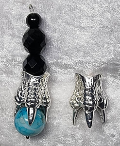 CHARMS - ANIMAL CLAW - 19X15MM - SILVER COLOUR