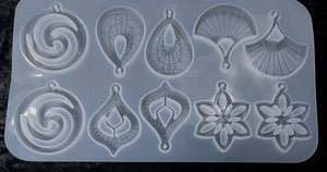 RESIN MOULD - 245 X 140 X 6MM - MIXED PENDANTS