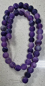 8MM NATURAL WEATHERED AGATE - PURPLE