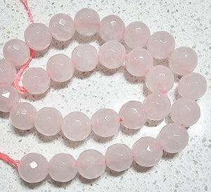 6MM NATURAL ROSE QUARTZ FACETED BEADS