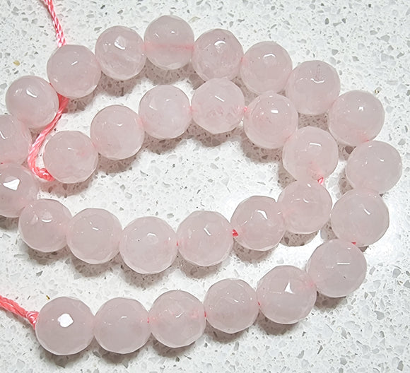 6MM NATURAL ROSE QUARTZ FACETED BEADS