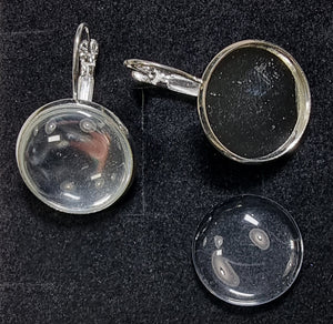 EARRING FINDINGS - LEAVERBACK - BRASS - SILVER - OVAL - 18X5MM