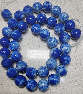 10MM SYNTHETIC OCEAN WHITE JADE - MEDIUM BLUE/WHITE MOTTLE