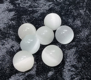 14MM GLASS BEADS - ROUND - CAT'S EYE - OYSTER LIGHT