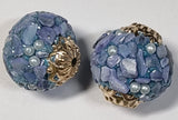 19MM INDONESIAN ROUND BEADS - BLUE