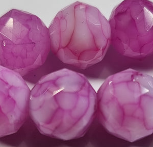 12MM GLASS BEADS - PER STRAND - FUCHSIA