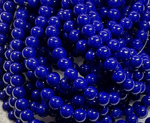 8MM GLASS BEADS - DARK BLUE