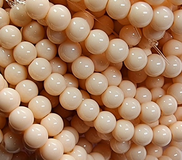 8MM GLASS BEADS - PALE SALMON