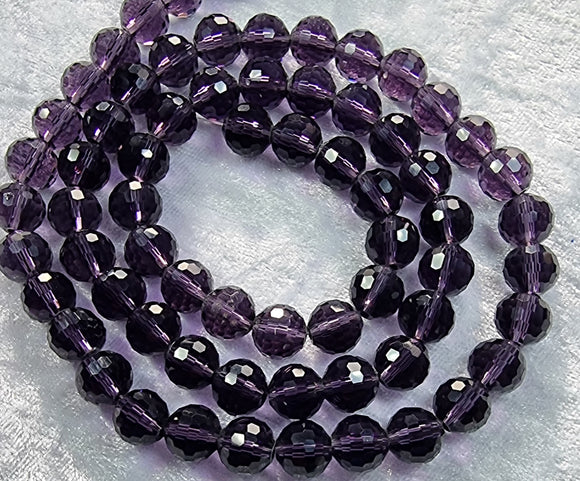 10MM GLASS BEADS - DARK AMETHYST