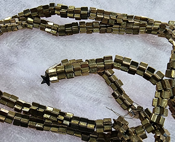 3.5X3.5MM E.PLATED NON MAGNETIC SYNTHETIC HEMATITE STARS - DARK GOLD