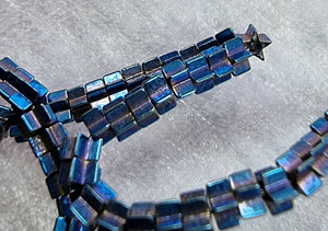 3.5X3.5MM E.PLATED NON MAGNETIC SYNTHETIC HEMATITE STARS - ICE BLUE