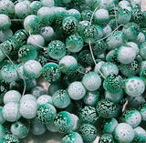 10MM GLASS BEADS - PAINTED AND BAKED - GREEN