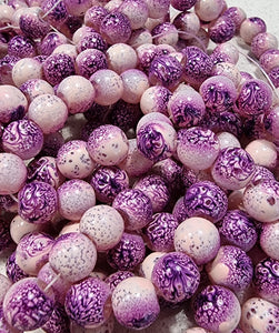 10MM GLASS BEADS - PAINTED AND BAKED - DARK VIOLET